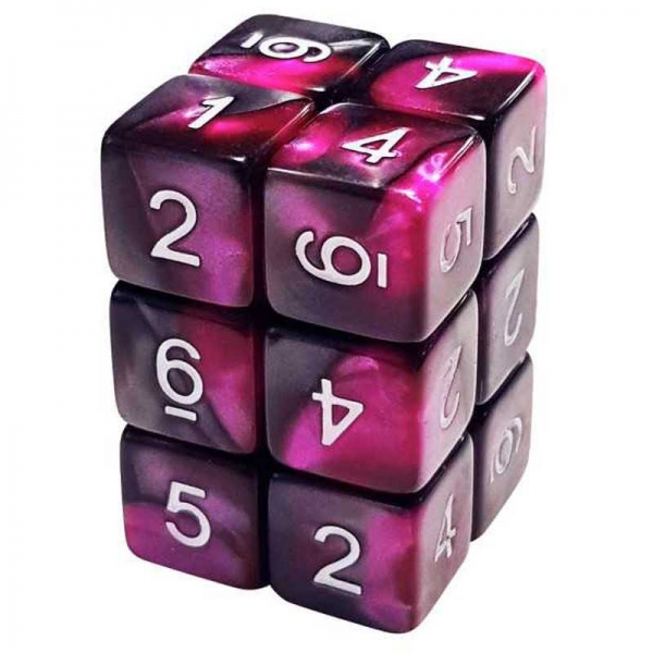 Green Stuff World: 12x D6 16mm Dice - Purple Swirl