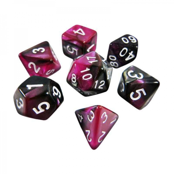 Green Stuff World: 7x Mix 16mm Dice - Purple Swirl