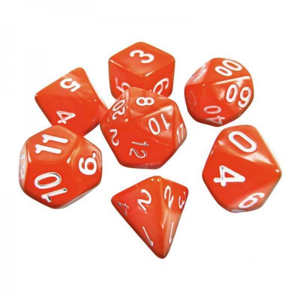 Green Stuff World: 7x Mix 16mm Dice - Orange