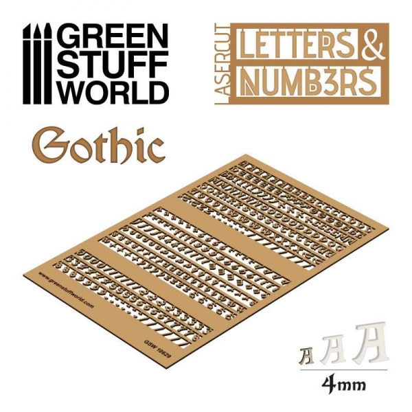Green Stuff World: Letters and Numbers 4 mm GOTHIC