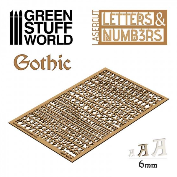 Green Stuff World: Letters and Numbers 6 mm GOTHIC