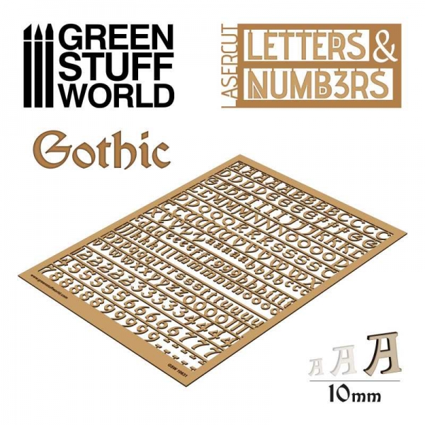 Green Stuff World: Letters and Numbers 10 mm GOTHIC