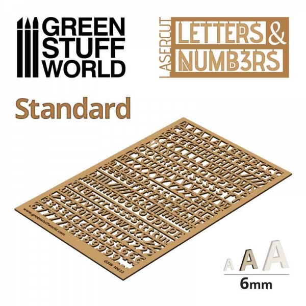 Green Stuff World: Letters and Numbers 6 mm STANDARD