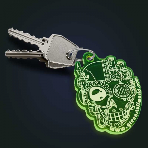 Green Stuff World: GSW skull Keyring - Fluor Green
