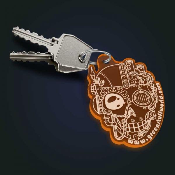Green Stuff World: GSW skull Keyring - Fluor Orange
