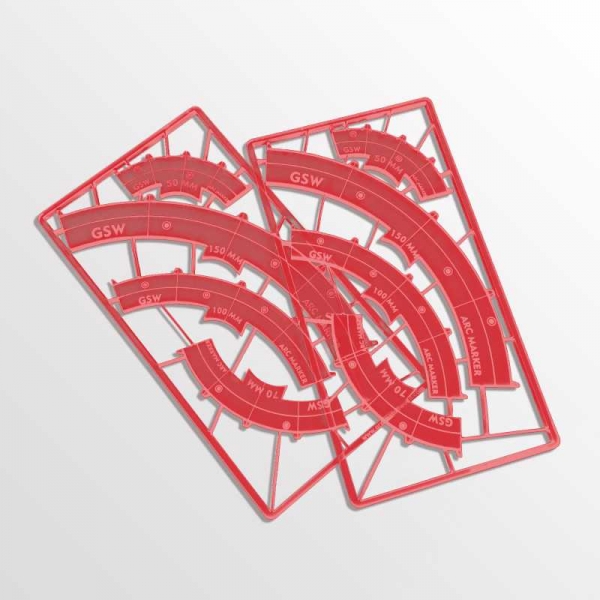 Green Stuff World: Legion arc-shaped line of fire markers - RED