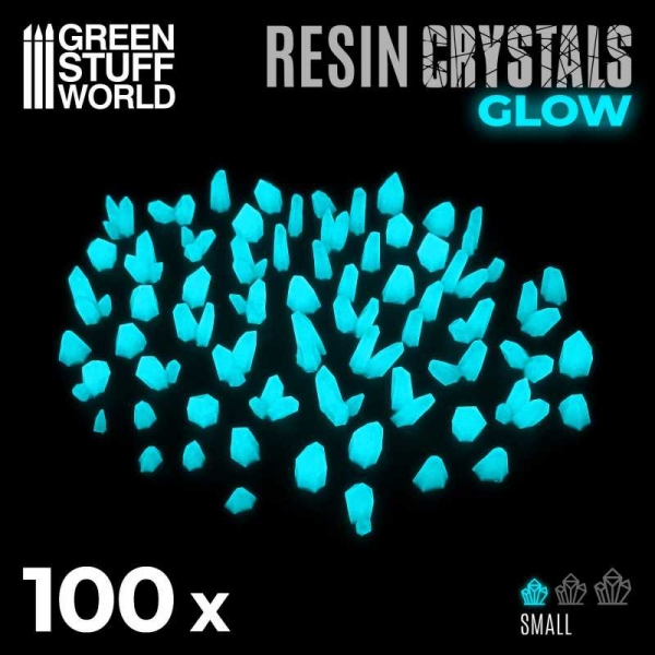 Green Stuff World: AQUA TURQUOISE GLOW Resin Crystals - Small