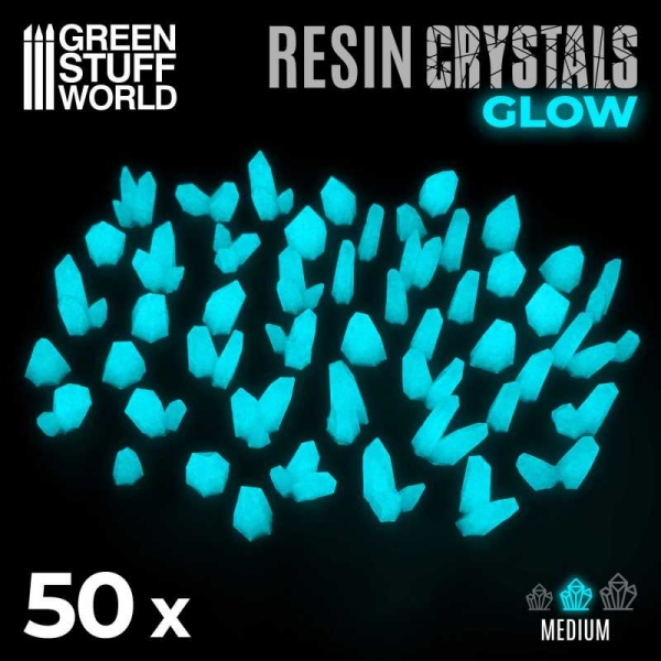 Green Stuff World: AQUA TURQUOISE GLOW Resin Crystals - Medium