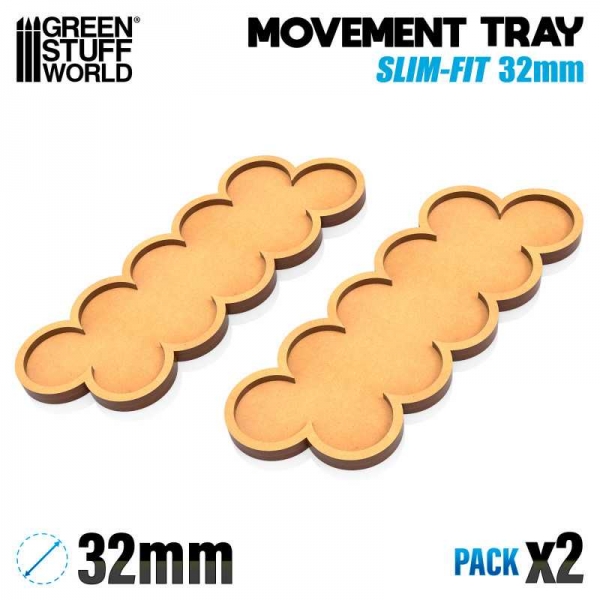 Green Stuff World: MDF Movement Trays 32mm x 10 - SLIM-FIT