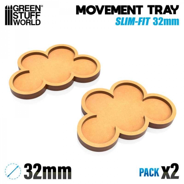 Green Stuff World: MDF Movement Trays 32mm x 5 - SLIM-FIT