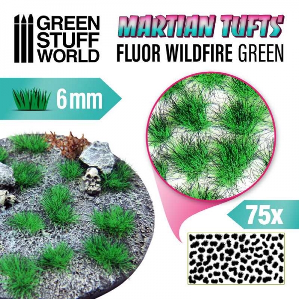 Green Stuff World: Martian Fluor Tufts - FLUOR WILDFIRE GREEN