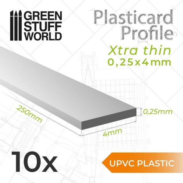 Green Stuff World: uPVC Plasticard - Profile Xtra-thin 0.25mm x 4mm