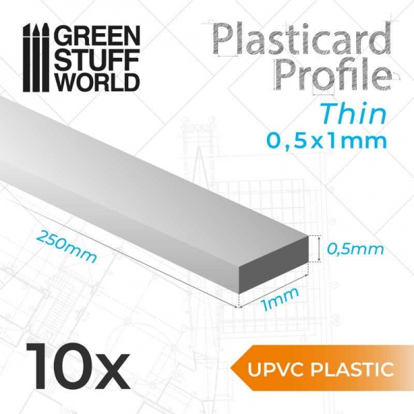 Green Stuff World: uPVC Plasticard - Thin 0.50mm x 1mm