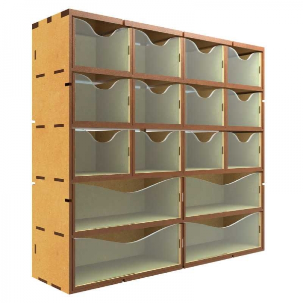 Green Stuff World: MDF Vertical rack with 16 Drawers