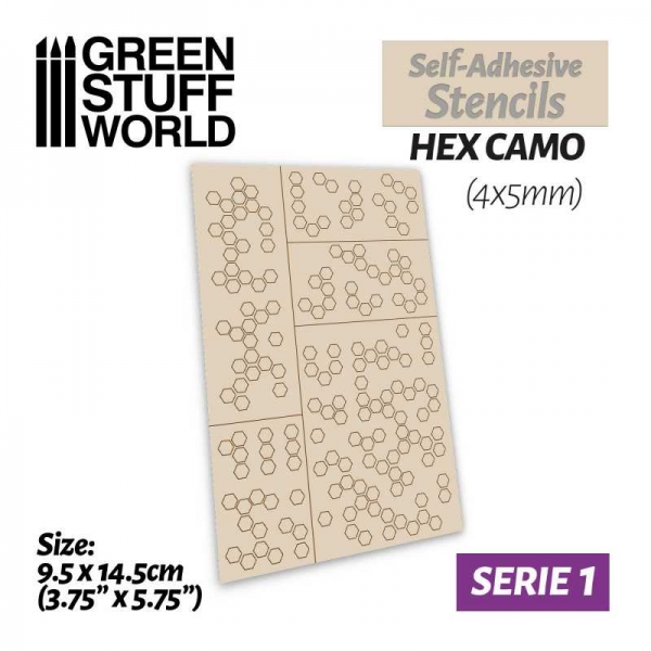 Green Stuff World: Self-adhesive stencils - Hex Camo