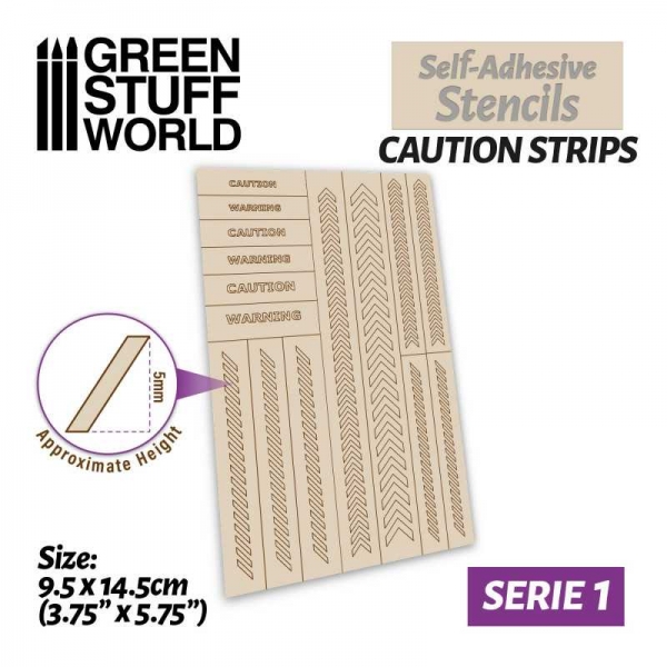 Green Stuff World: Self-adhesive stencils - Caution Strips