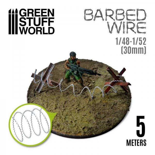 Green Stuff World: simulated BARBED WIRE - 1/48-1/52 (30mm)