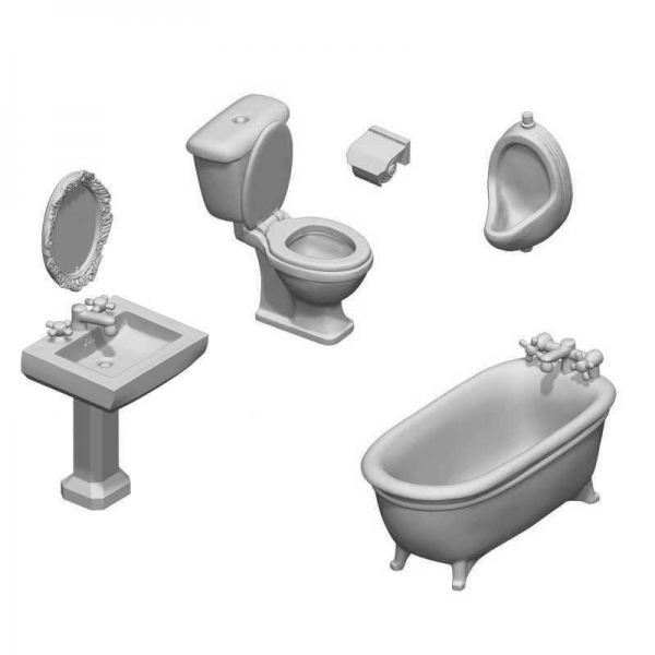 Green Stuff World: Toilet and WC set 1:48