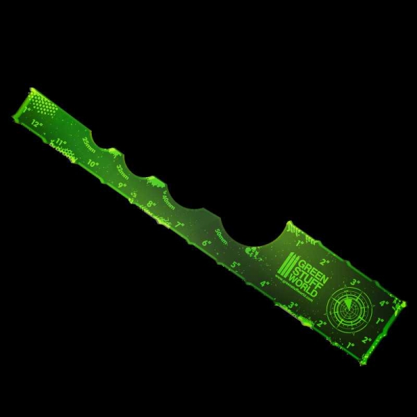 Green Stuff World: Gaming Measuring Tool - Fluor Lime Green 12 inches