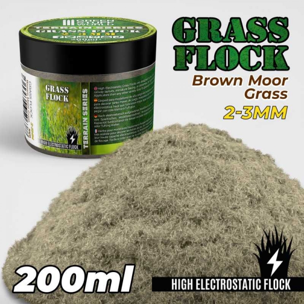 Green Stuff World: Static Grass Flock 2-3mm - Brown Moor Grass - 200 ml