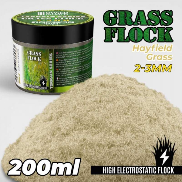 Green Stuff World: Static Grass Flock 2-3mm - HAYFIELD GRASS - 200 ml