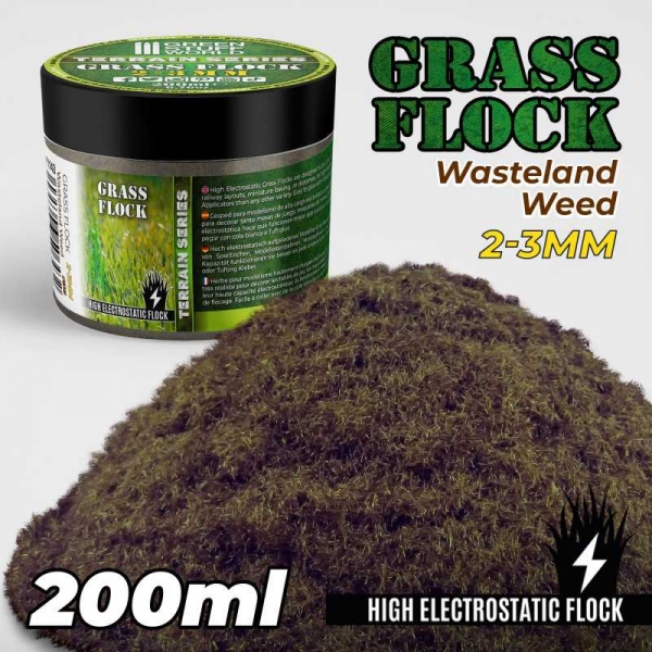 Green Stuff World: Static Grass Flock 2-3mm - WASTELAND WEED - 200 ml