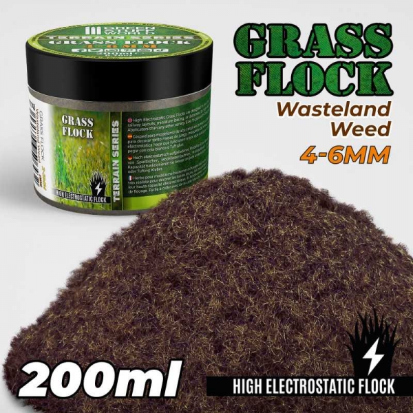 Green Stuff World: Static Grass Flock 4-6mm - WASTELAND WEED - 200 ml