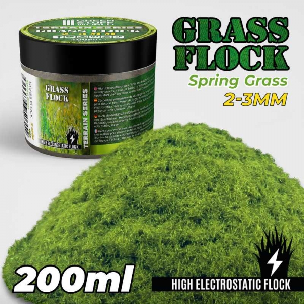 Green Stuff World: Static Grass Flock 2-3mm - SPRING GRASS - 200 ml