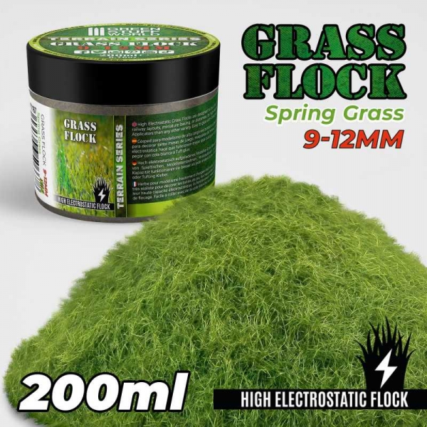 Green Stuff World: Static Grass Flock 9-12mm - SPRING GRASS - 200 ml