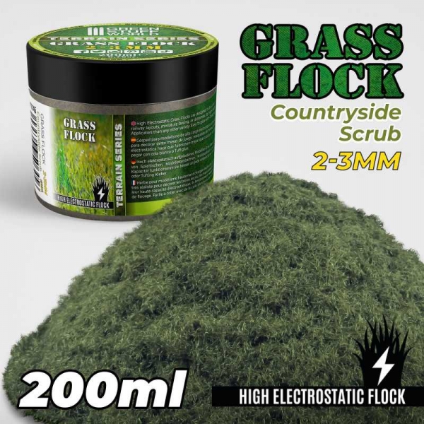 Green Stuff World: Static Grass Flock 2-3mm - COUNTRYSIDE SCRUB - 200 ml