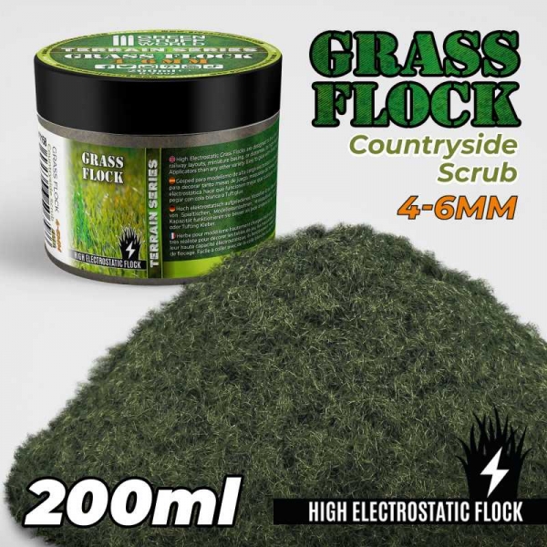 Green Stuff World: Static Grass Flock 4-6mm - COUNTRYSIDE SCRUB - 200 ml