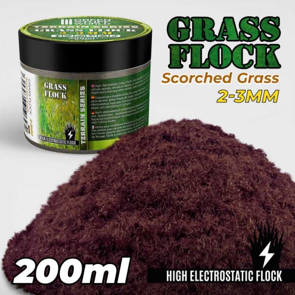 Green Stuff World: Static Grass Flock 2-3mm - SCORCHED BROWN - 200 ml