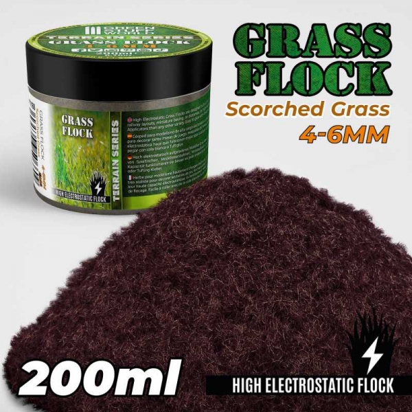Green Stuff World: Static Grass Flock 4-6mm - SCORCHED BROWN - 200 ml