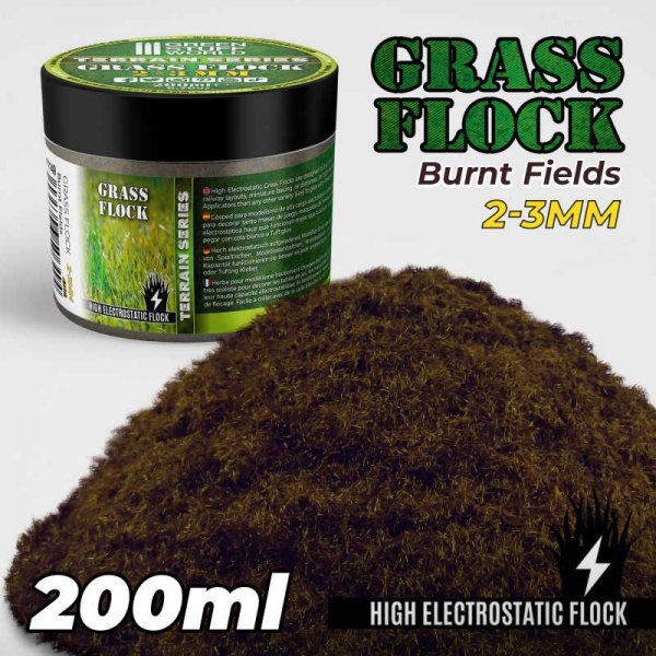 Green Stuff World: Static Grass Flock 2-3mm - BURNT FIELDS - 200 ml
