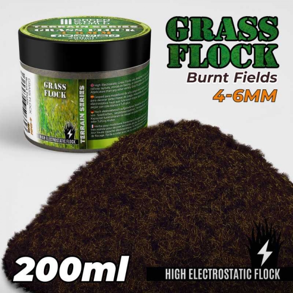 Green Stuff World: Static Grass Flock 4-6mm - BURNT FIELDS - 200 ml