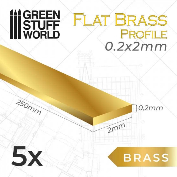 Green Stuff World: Flat Brass Profile 0.2 x  2mm