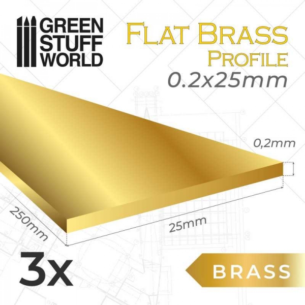 Green Stuff World: Flat Brass Profile 0.2 x 25mm