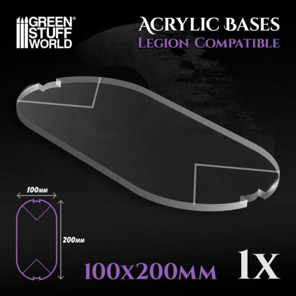 Green Stuff World: Acrylic Bases - Oval Pill 100x200mm (Legion)