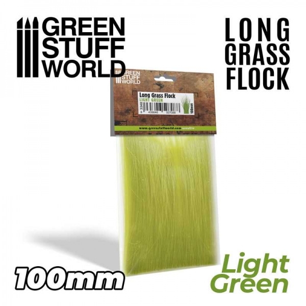 Green Stuff World: Long Grass Flock 100mm - Light Green