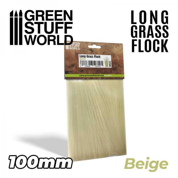 Green Stuff World: Long Grass Flock 100mm - Beige