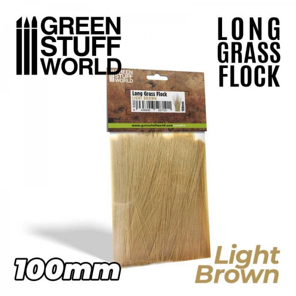 Green Stuff World: Long Grass Flock 100mm - Light Brown