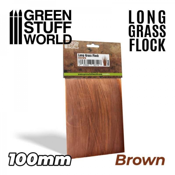 Green Stuff World: Long Grass Flock 100mm - Brown