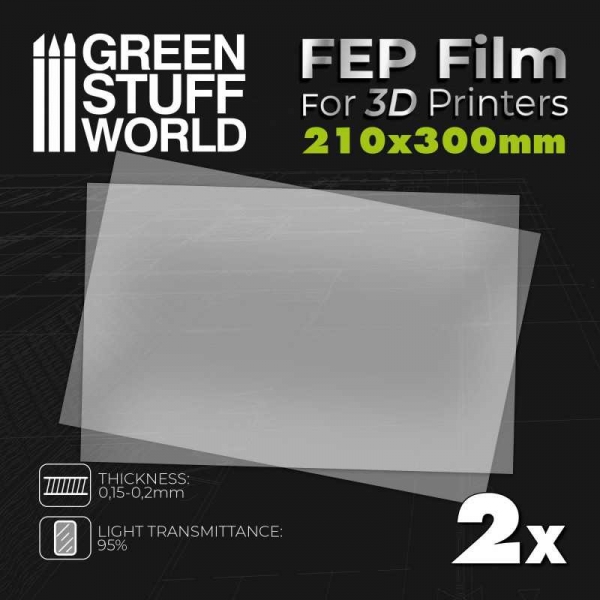 Green Stuff World: FEP film 300x210mm (pack x2)