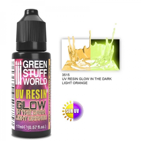 Green Stuff World: UV RESIN 17ml LIGHT ORANGE - Glow in the Dark