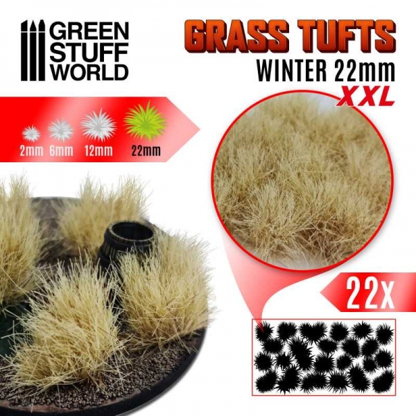 Green Stuff World: Grass TUFTS XXL - 22mm self-adhesive - WINTER