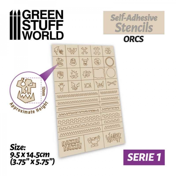 Green Stuff World: Self-adhesive stencils - Orcs