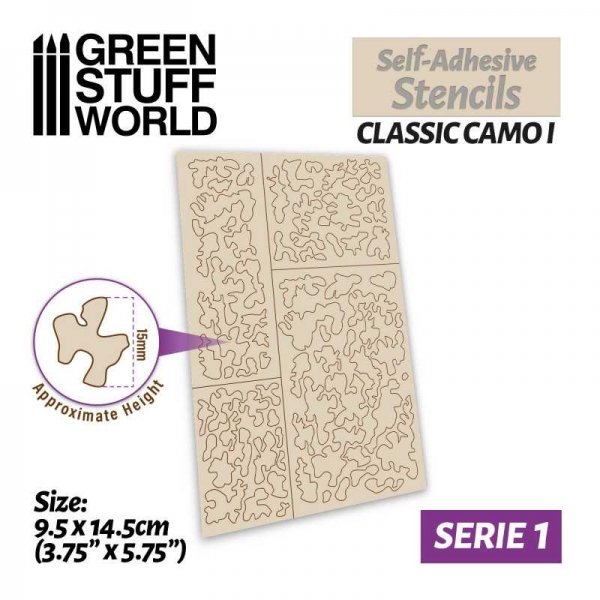 Green Stuff World: Self-adhesive stencils - Classic Camo 1