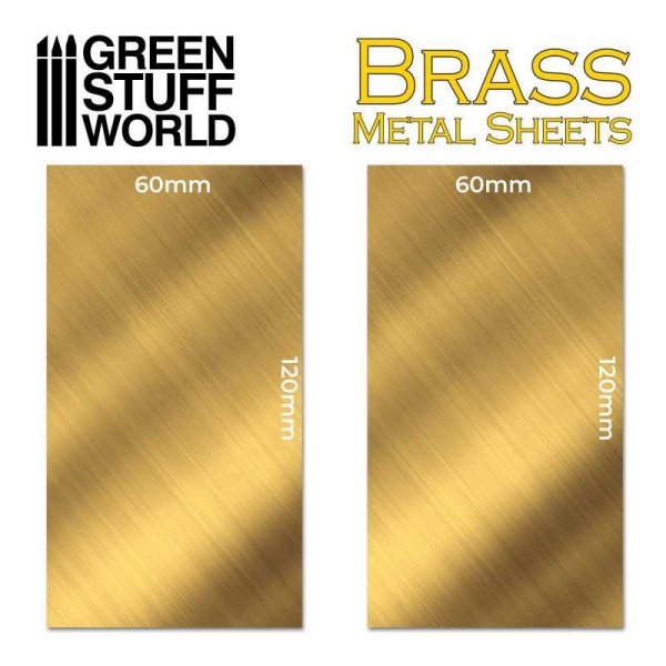 Green Stuff World: BRASS Metal sheets 60x120mm (Pack x2)