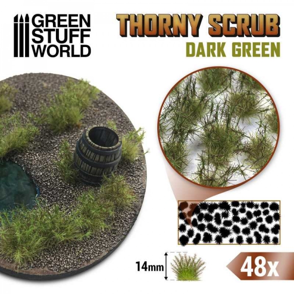 Green Stuff World: Thorny Scrubs - DARK GREEN