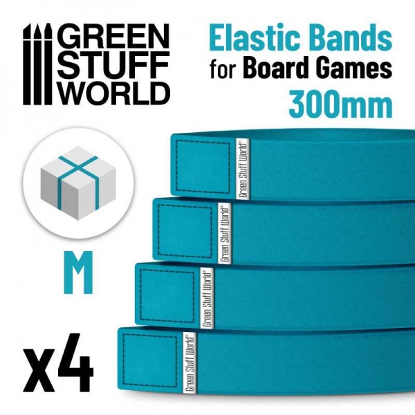 Green Stuff World: Elastic Bands for Board Games 300mm - Pack x4